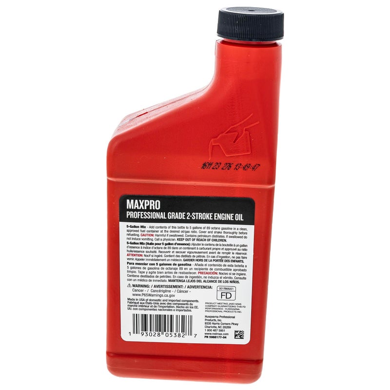 RedMax 580357204 OEM MaxLife 2-Cycle Oil 50:1, 5 gal Mix, 13 oz. Pack of 12 - Image 4